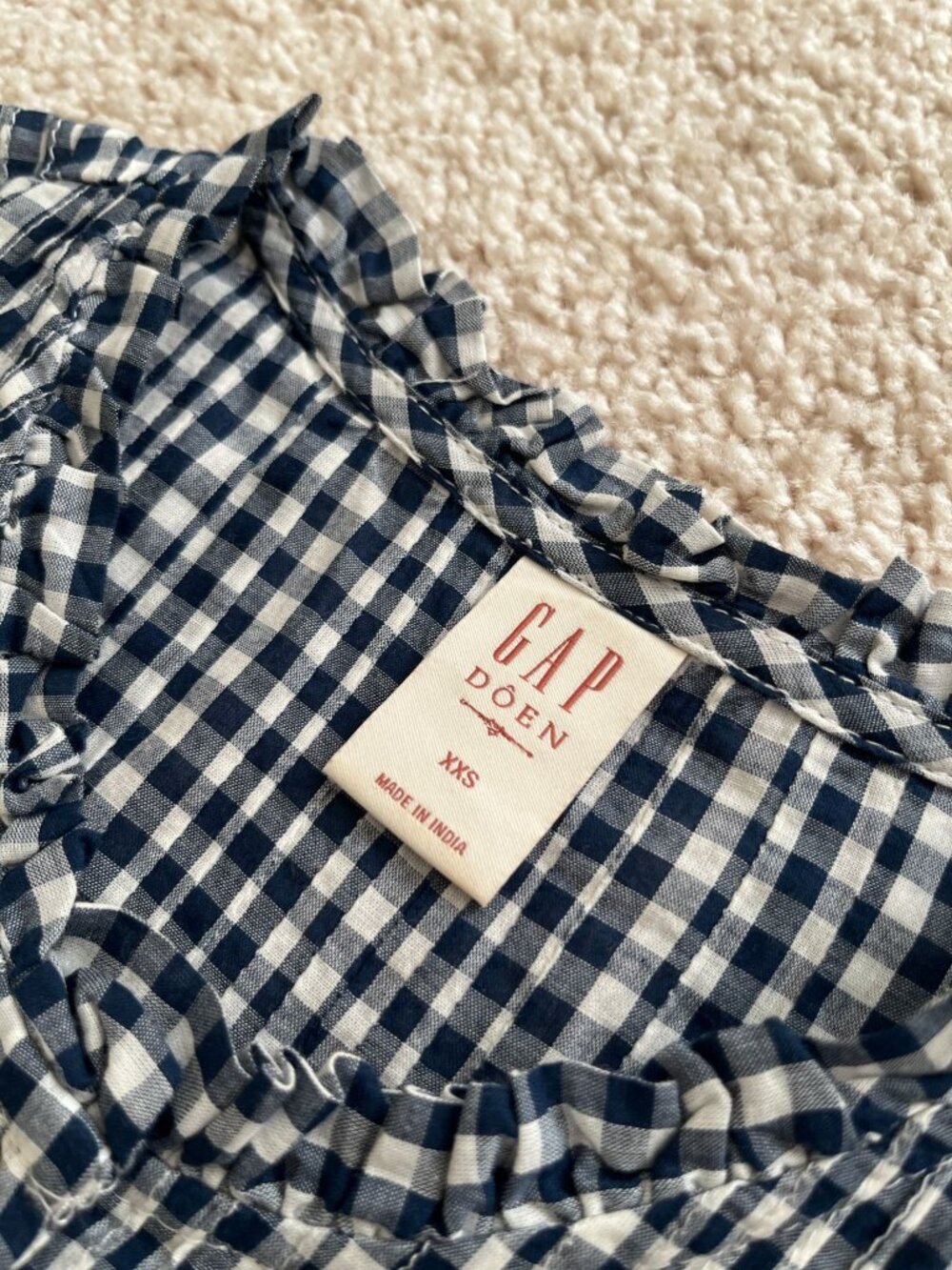 NWOT Gap X DOEN Gingham Tiered Maxi Dress Sz XXS - Picture 6 of 15